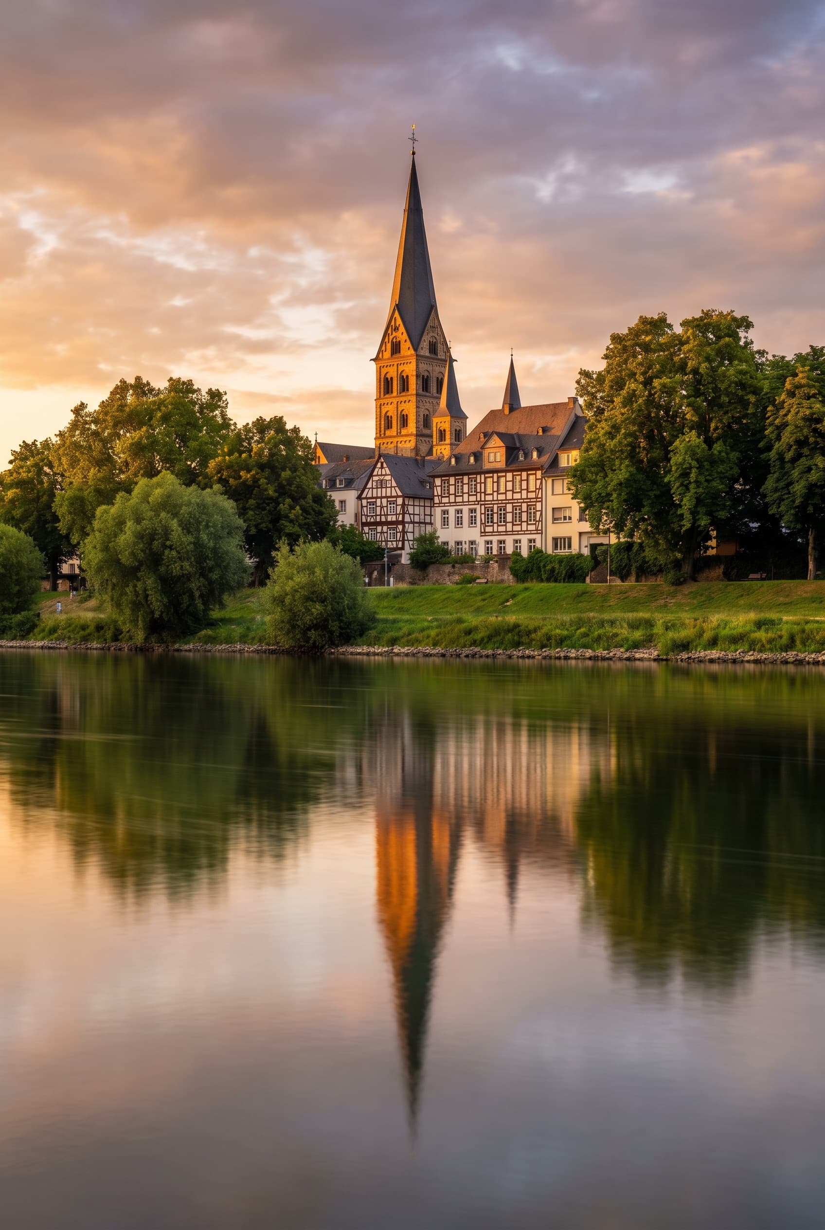 Blick auf Bonn am Rhein mit dem Bonner Münster